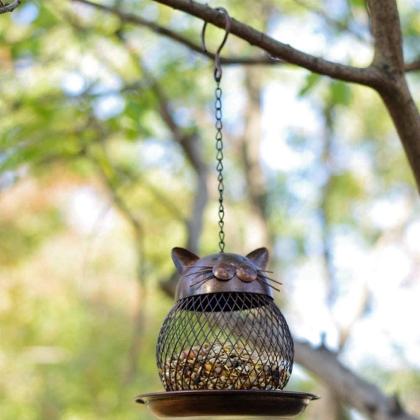 Vogel Futterhaus Langlebiger, Hängender Wildvogel-Feeder In Vintage-Katzenform Für Vogelfutterspender Im Freien, Gartendekoration Garten Deko