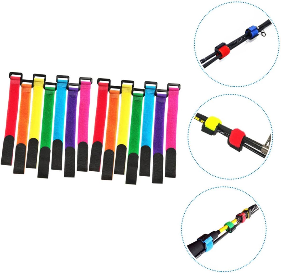 3sets Fishing Pole Carrier Angling Accessory Reusable Fixing Straps for Small Rod 20pcs*3