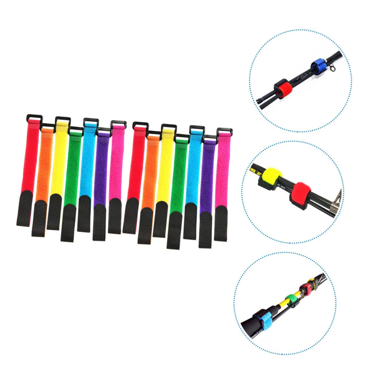 NAMOARLY 3sets Fishing Pole Carrier Angling Accessory Reusable Fixing Straps for Small Rod 20pcs*3