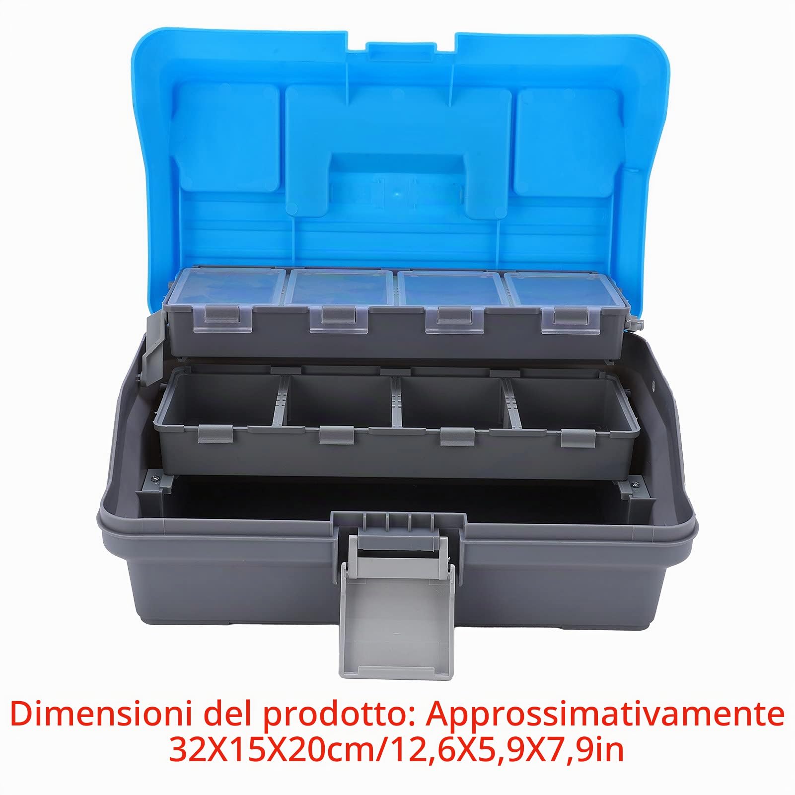 Scatola Grande per Attrezzatura da Pesca con Cassetti - Multifunzionale in Plastica
