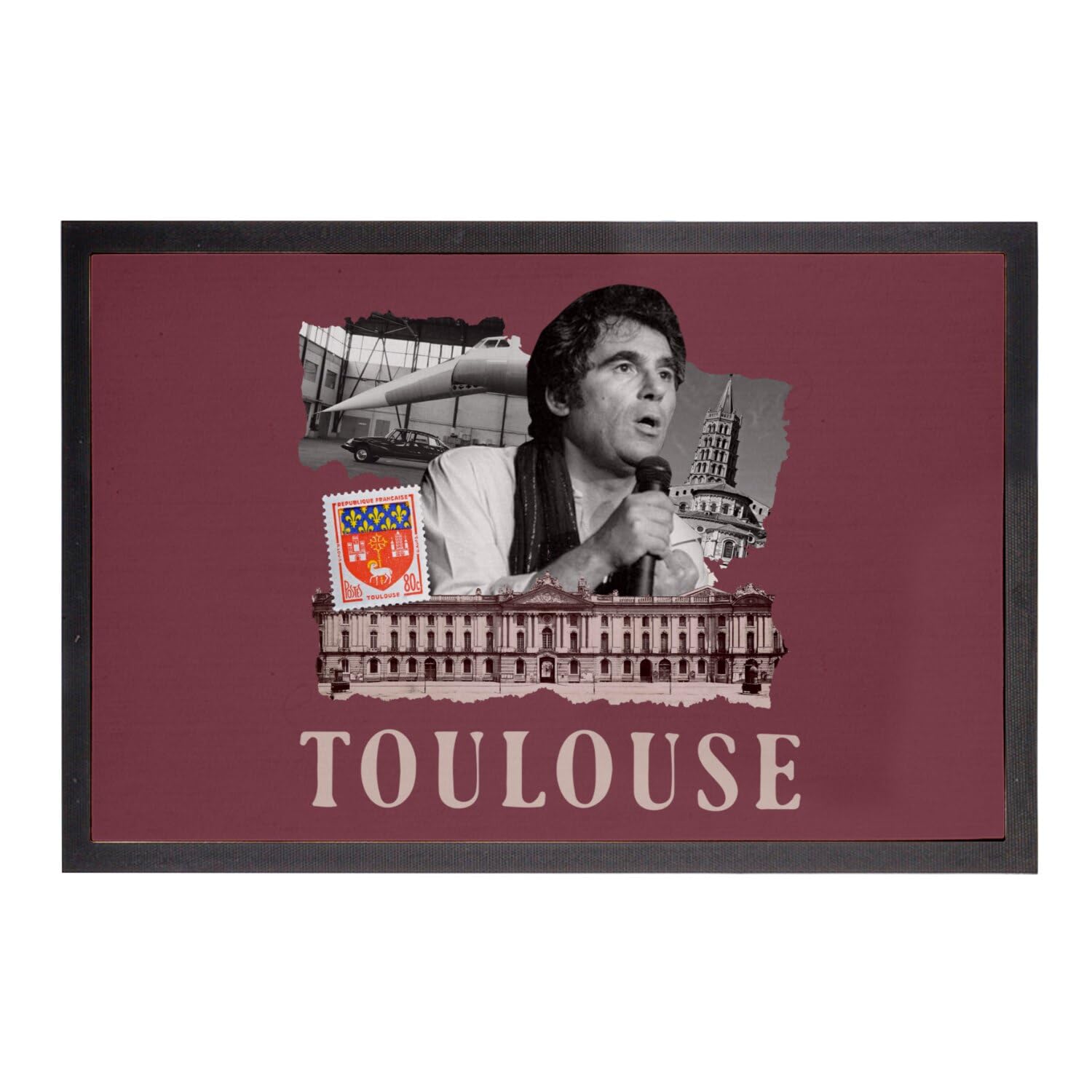 Paillasson rouge Toulouse Capitole 75x50 cm pour entrée