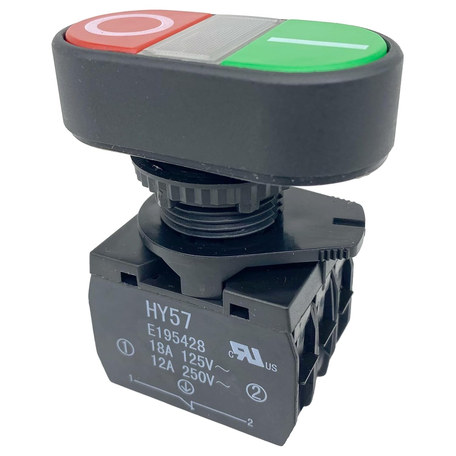 HY57 Illuminated Push Button Switch – 18A/125V 12A/250V SPST E195428 Switch – Compatible with DeWalt, Bosch, Makita Tools – Fixes Power Failure in Drills, Saws & Garden Equipment (1-Pack)