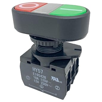 HY57 Illuminated Push Button Switch 18A/125V 12A/250V SPST E195428 Switch Compatible with DeWalt, Bosch, Makita Tools Fixes Power Failure in Drills, Saws & Garden Equipment 1-Pack