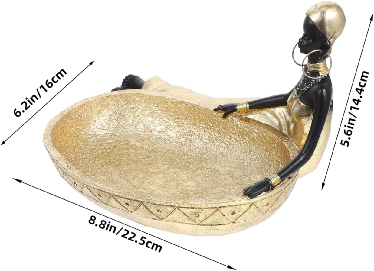 Ciieeo African Style Jewelry Tray Dish Unique Jewelry Organizer for Rings Earrings Necklaces Elegant Vintage for Home Office Special Occasions