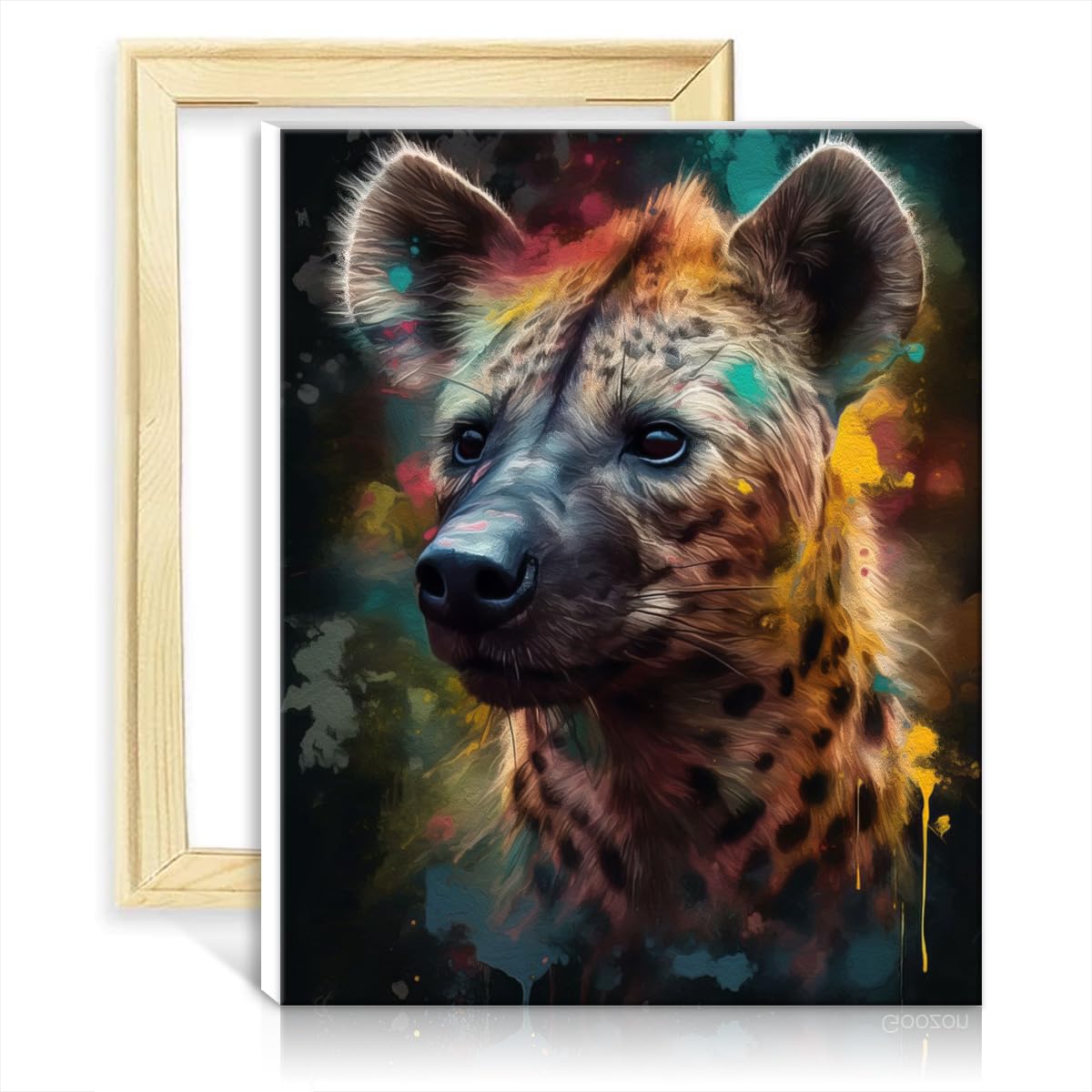 TANGFEIY Paintwork Kit for Wall Decor Hyena Painting Oil Painting Paint by Number Kits Kids Acrylic Number with Paintbrushes for Home Decor with Frame(40x50cm) — image 1