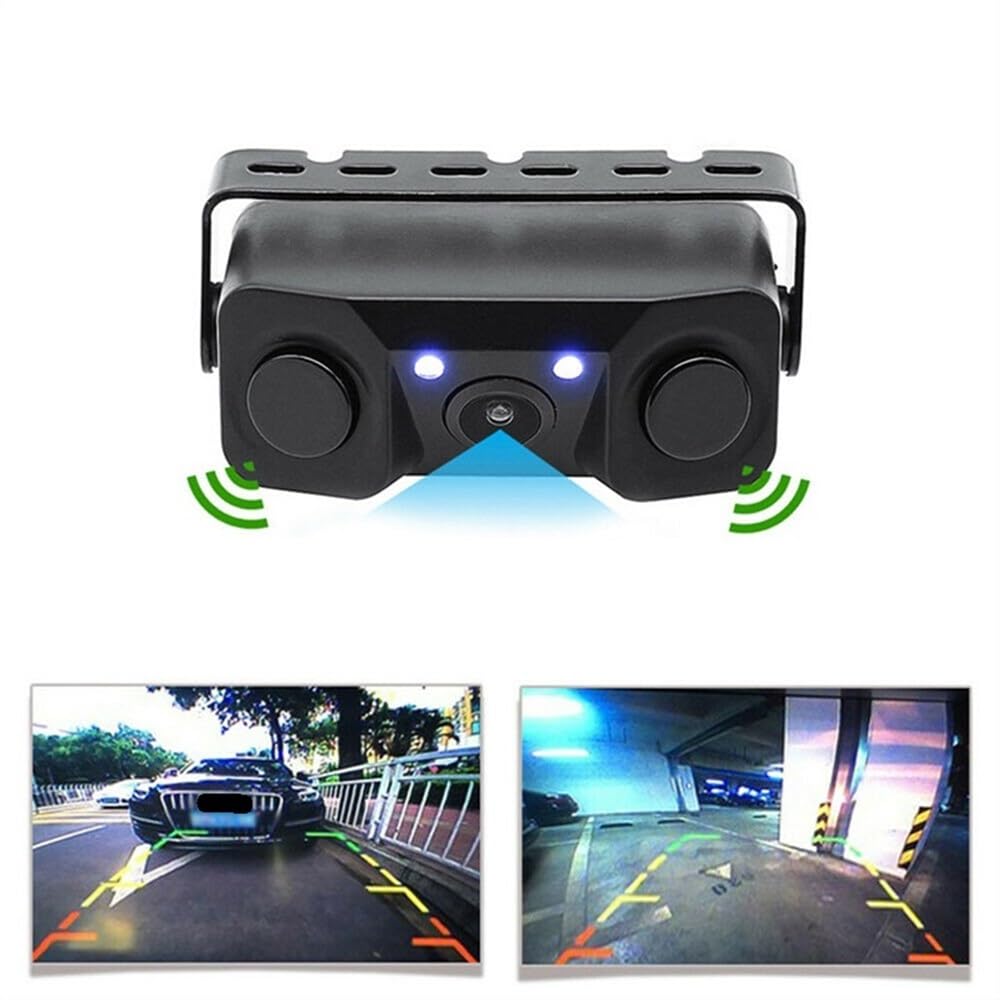 Kit sensori parcheggio Telecamera di retromarcia per auto 3 in 1 170° con radar e sensore parcheggio