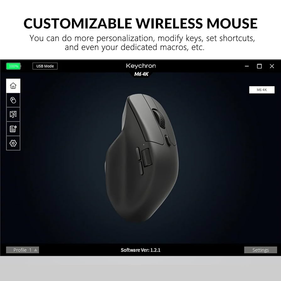 Keychron M6 2.4 GHz/Bluetooth 5.1 キークロン Amazon.com: Keychron M6 Wireless Gaming Optical Mouse