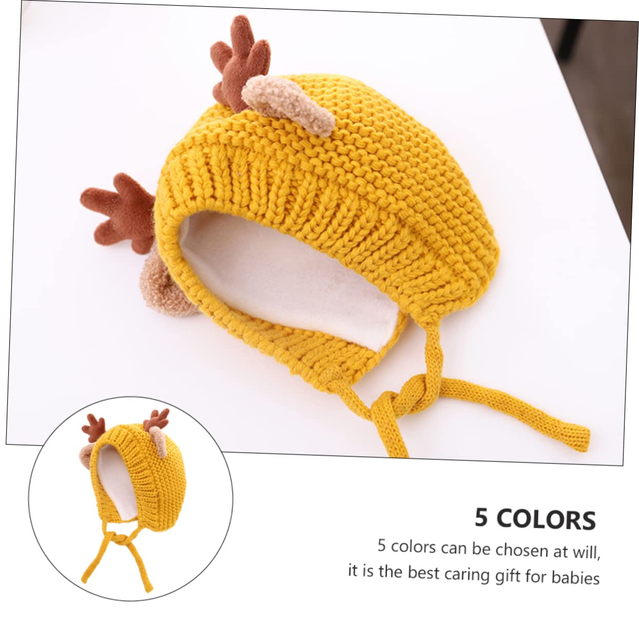 Amosfun 3 STK Weihnachtsgeweihmütze Strickmütze Für Kleinkinder Baby Weihnachten Strickmütze Baby Fleece Gefütterte Kappe Sch?ne Babymütze Hut Niedlich Männer Und Frauen Weihnachtshirsch