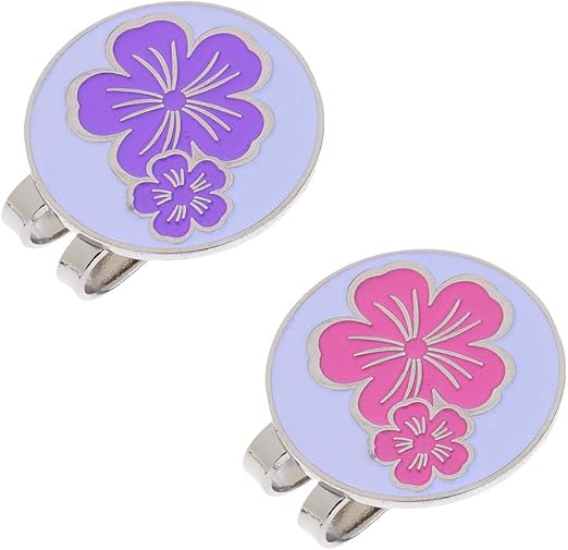 Review Tachiuwa 2pcs Golf Hat Clip Cap Visor Clips Flowers for Women Ball Marker Golfer Gift