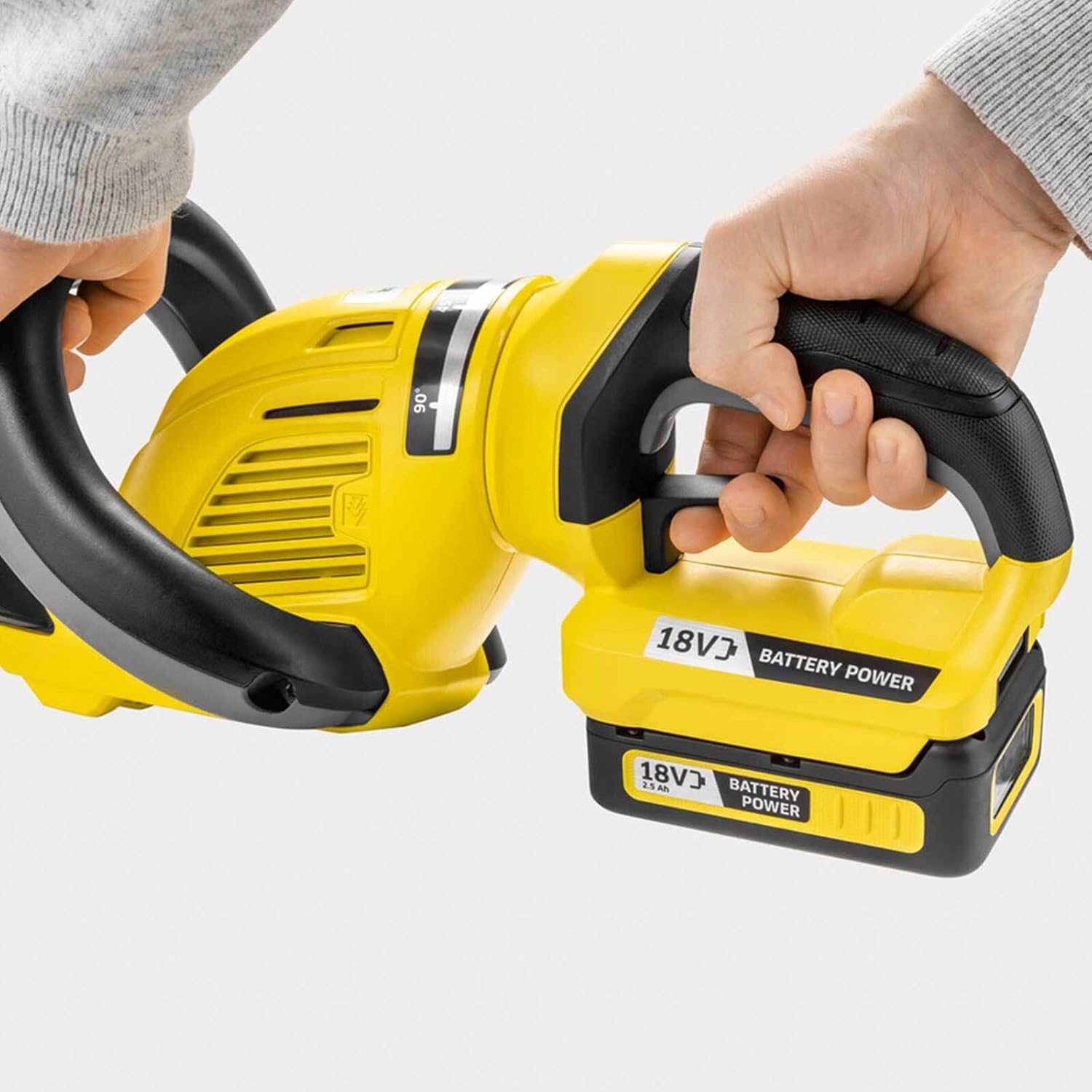 Kärcher 14442400 HGE 18-50 Cordless Battery Hedge Trimmer (Machine Only), 18 V, Lemon Tree