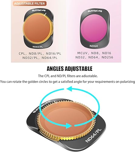 Miniatura 3 de Pocket3 Juego de filtros para DJI Osmo Pocket 3 Accesorios de cámara ND UV CPL MCUV ND-PL Kit de filtro de lente de cámara ajustable
