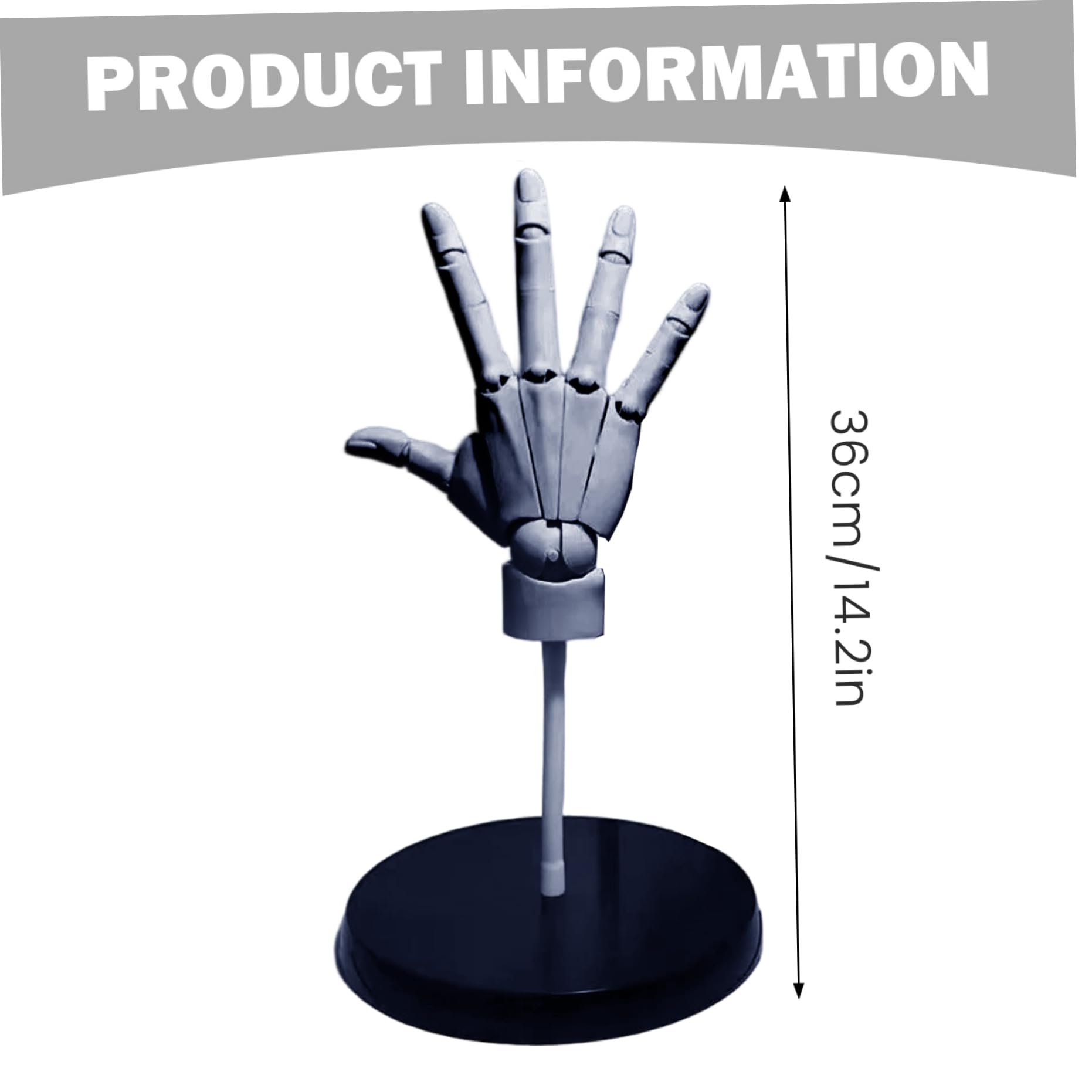 2 pièces modèle de main articulé 1:1 pour dessiner des mains de mannequin articulées mobiles avec base pour dessiner, peindre, esquisser 14, 2 pouces (droite + gauche) pour un usage quotidien