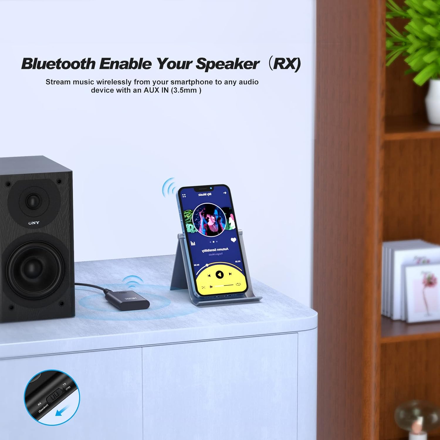 ZIOCOM BT4810E in RX mode with a wired speaker