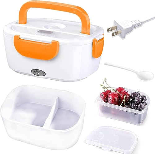 Miniatura 15 de Lonchera eléctrica 2 en 1, calentador de alimentos 12 V, 24 V, 110 V, calentador de alimentos portátil para automóvil y hogar, caja Bento térmica