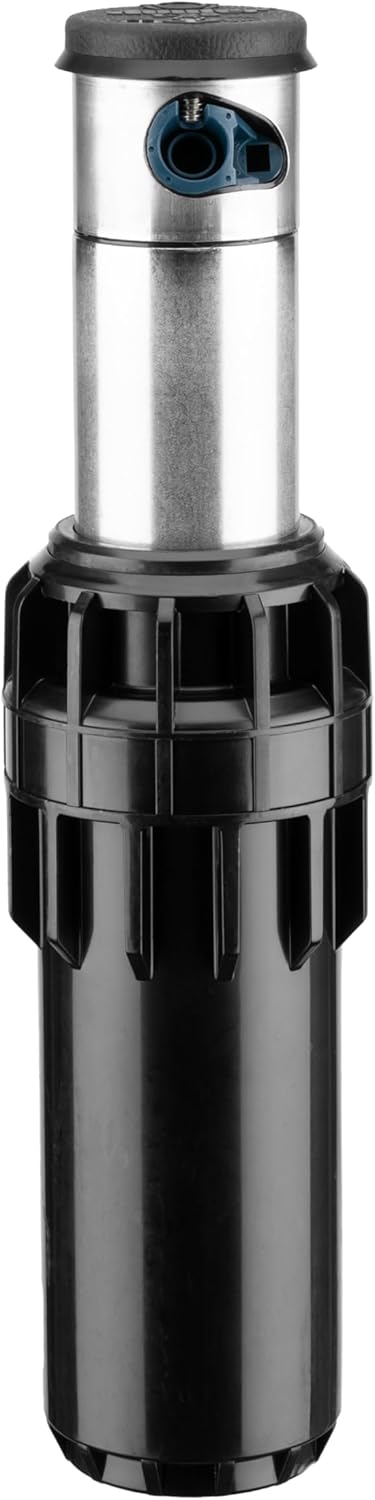 Hunter I-25 Rotor Sprinkler Head, 4" Pop-Up with Stainless Steel Riser, Adjustable Arc 50°–360°, Spray Distance 37'–71', Gear Drive Sprinkler w/Check Valve (I2504SS)