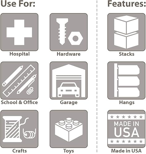 Miniatura 6 de Akro-Mils AkroBins 30240 - Cubo organizador de almacenamiento apilable para colgar, de plástico, 15 x 8 x 7 pulgadas, negro, paquete de 12