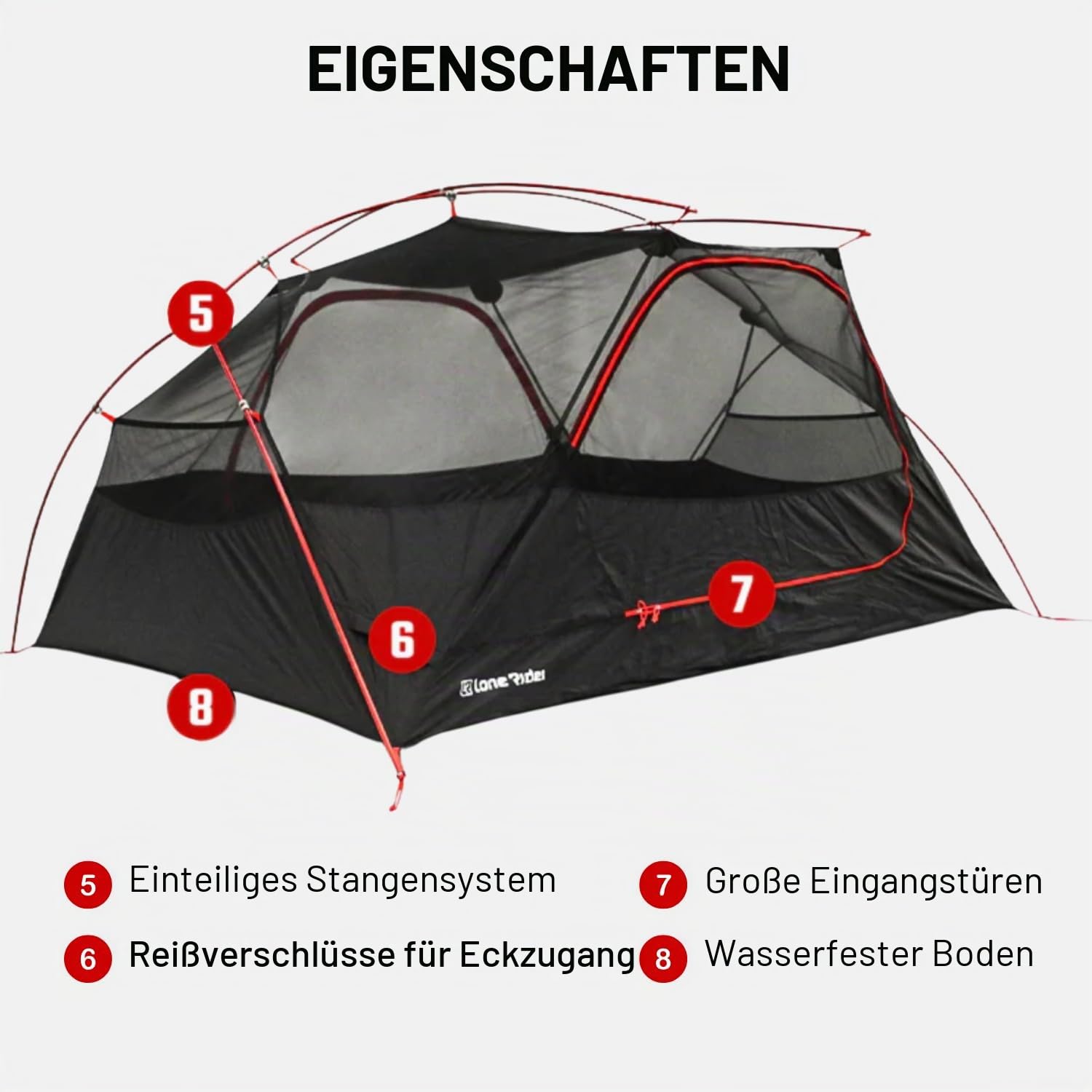 Lone Rider ADVTent - Wasserdichtes Motorrad Camping Zelt 2 Personen