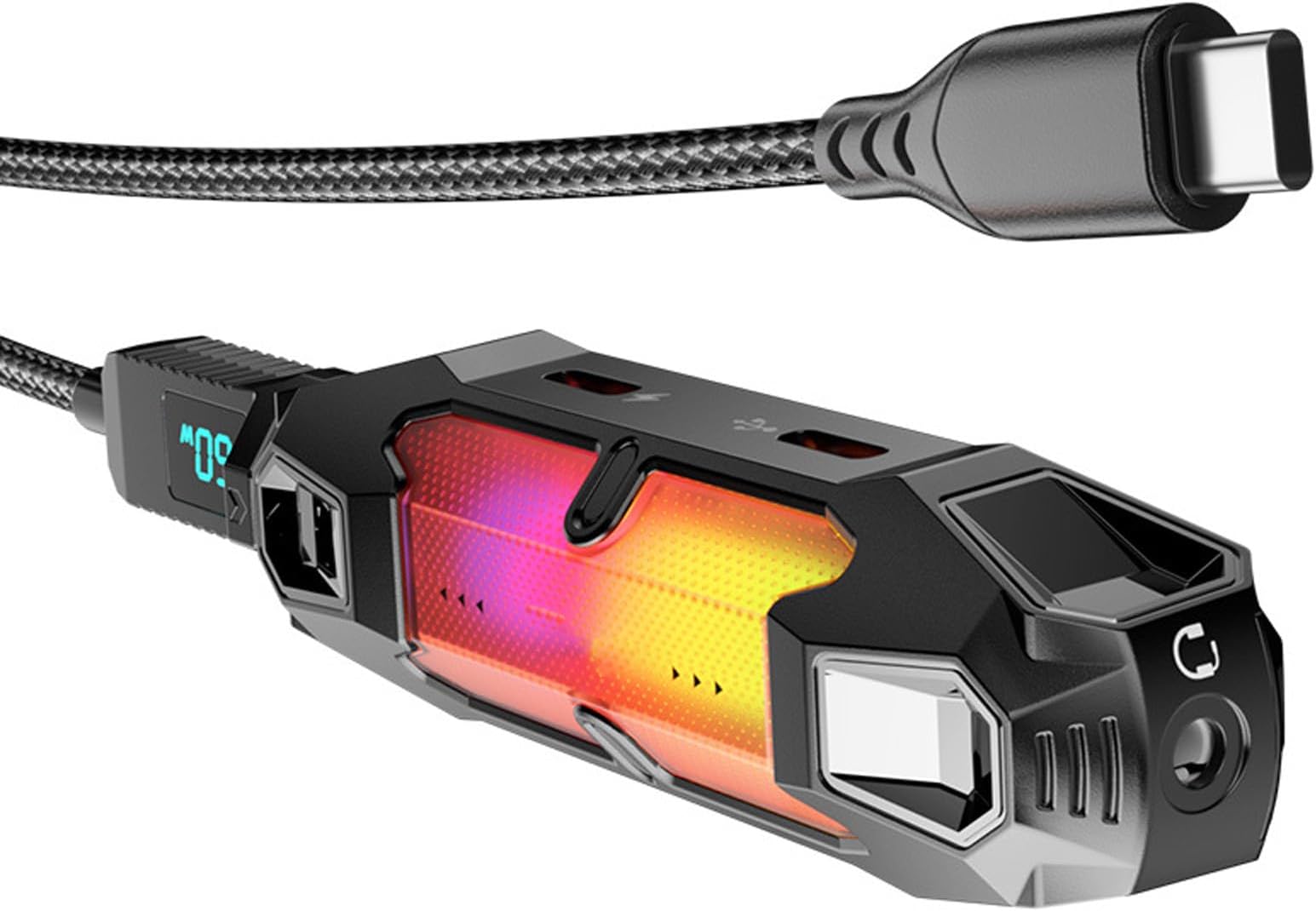 70cm Braided Cable USB C Dock Converter Stable Data Transmission and PD60W Charging for Piva X41 Music and Gaming Fast Charging