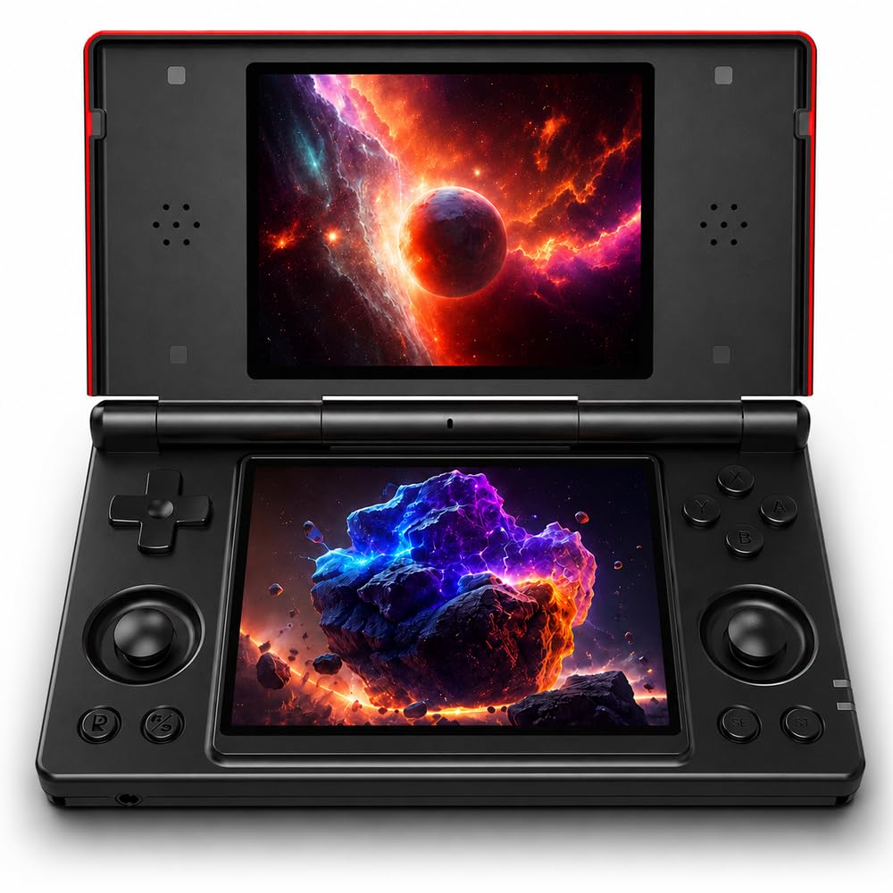 RG DS Foldable Dual-Screen Handheld Game Console, 2×4″ IPS Touch