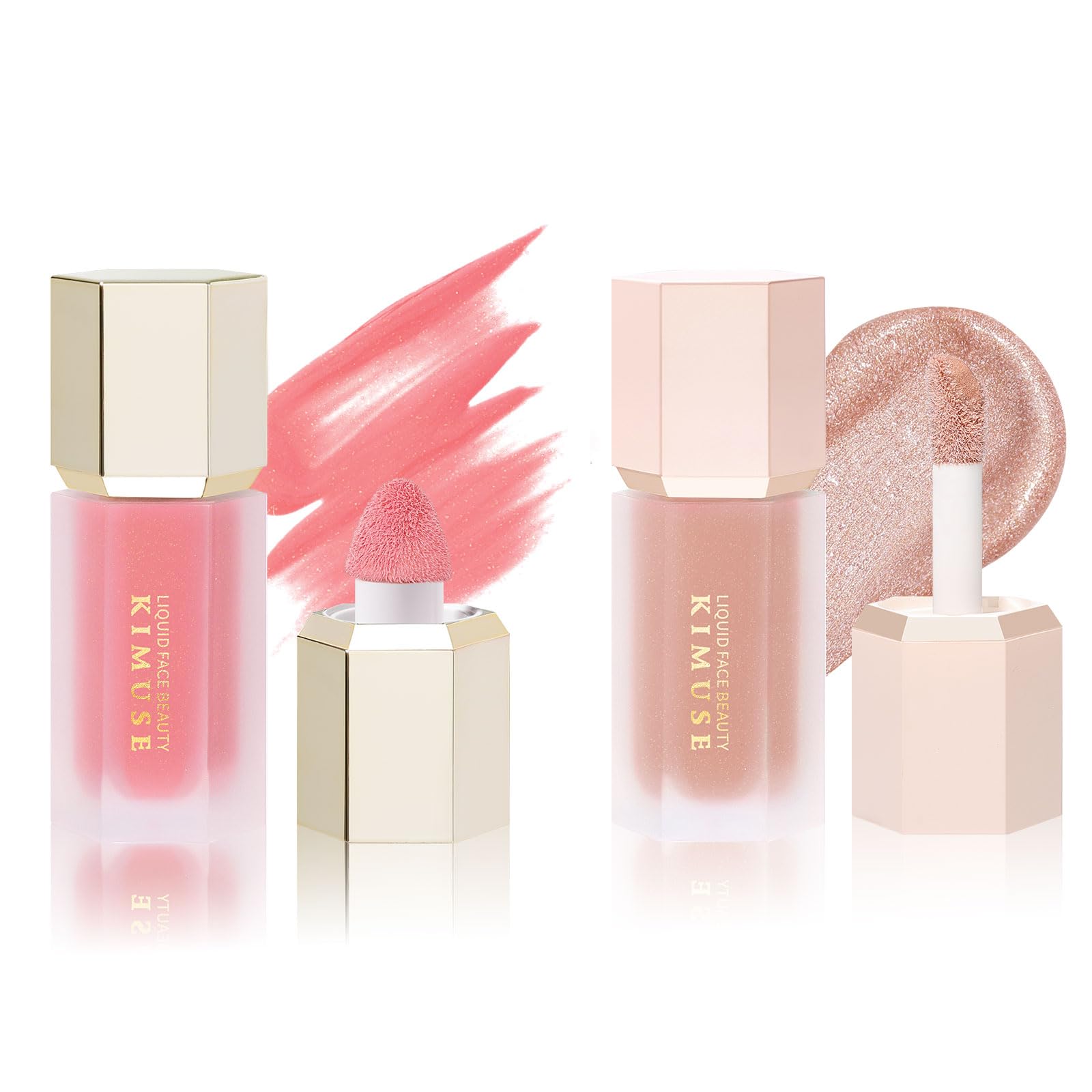 KIMUSE Liquid Blush & Weightless, Long-Wearing, Smudge Proof, Natural-Looking, Dewy Finish Glow Liquid Filter