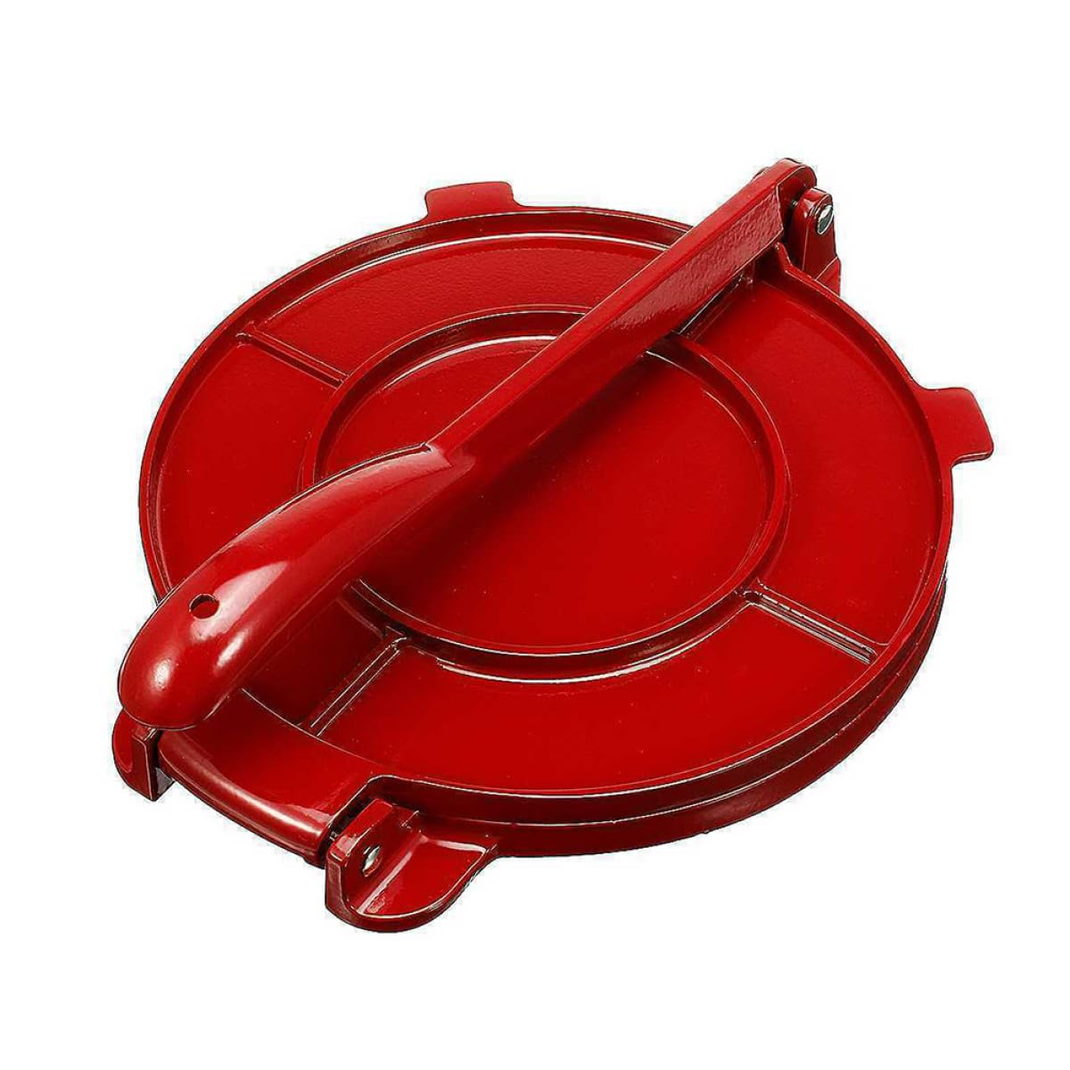 CANIGHT Edelstahl Tortilla Presse 7,8 Zoll Manuelle Teigpresse Rot für Tortilla Roti Quesadilla Zusammenklappbar