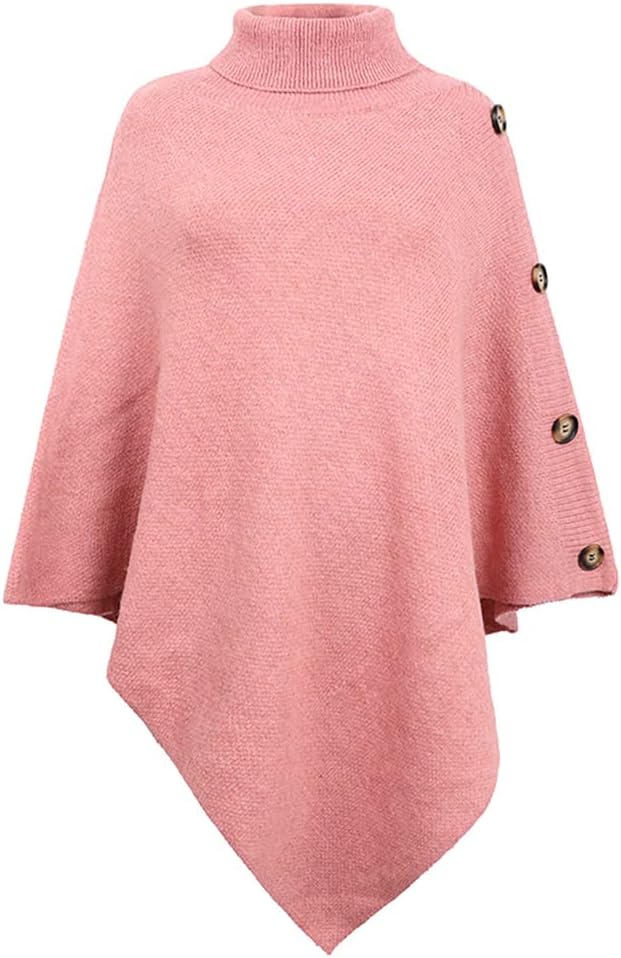 ODIZLI Women Turtleneck Knit Sweater 3/4 Sleeve Asymmetric Hem Oversized Fall Winter Sweaters Casual Pullover Jumper