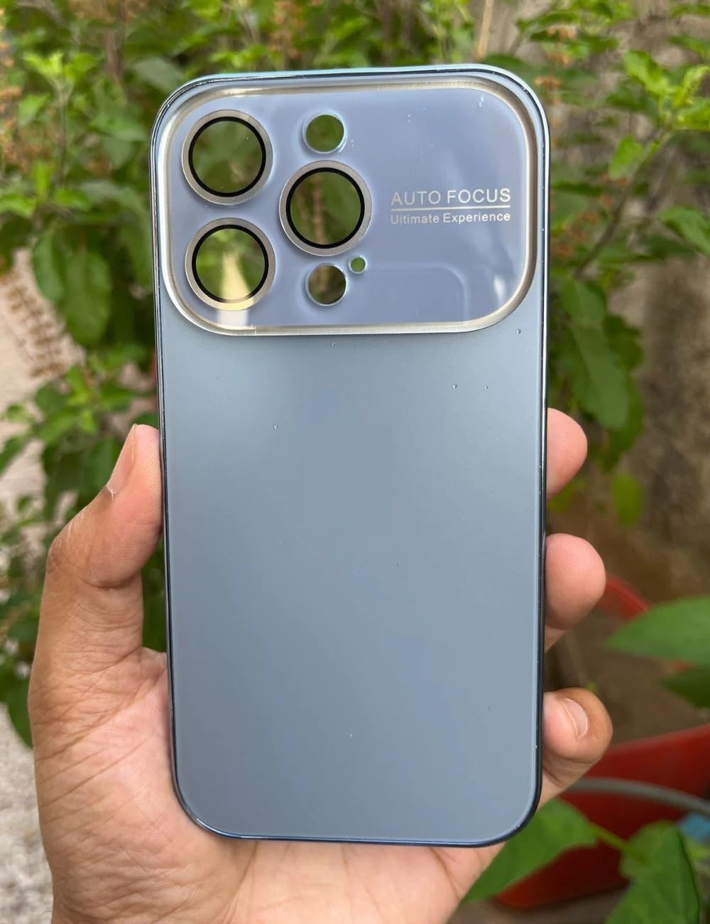 Exotic Flourish Compatible with iPhon 12 Pro Max Luxury Auto Focus Case Soft Matte PC Glass Protective Camera Lens Plating TPU Back Cover Compatible with iPhon 12 Pro Max (Matte Sierra Blue)