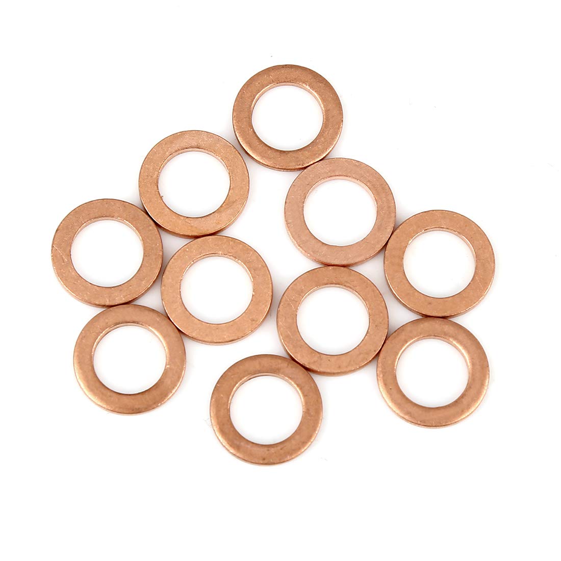 X AUTOHAUX Copper Washer Flat Sealing Gasket Ring for Car 8 x 13 x 1.5mm 10pcs, Rose Gold Tone, 8*13*1.5mm