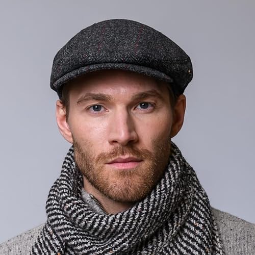 Miniatura 9 de Mucros Weavers Gorra plana irlandesa para hombre fabricada en Irlanda 100 tweed irlandés verde