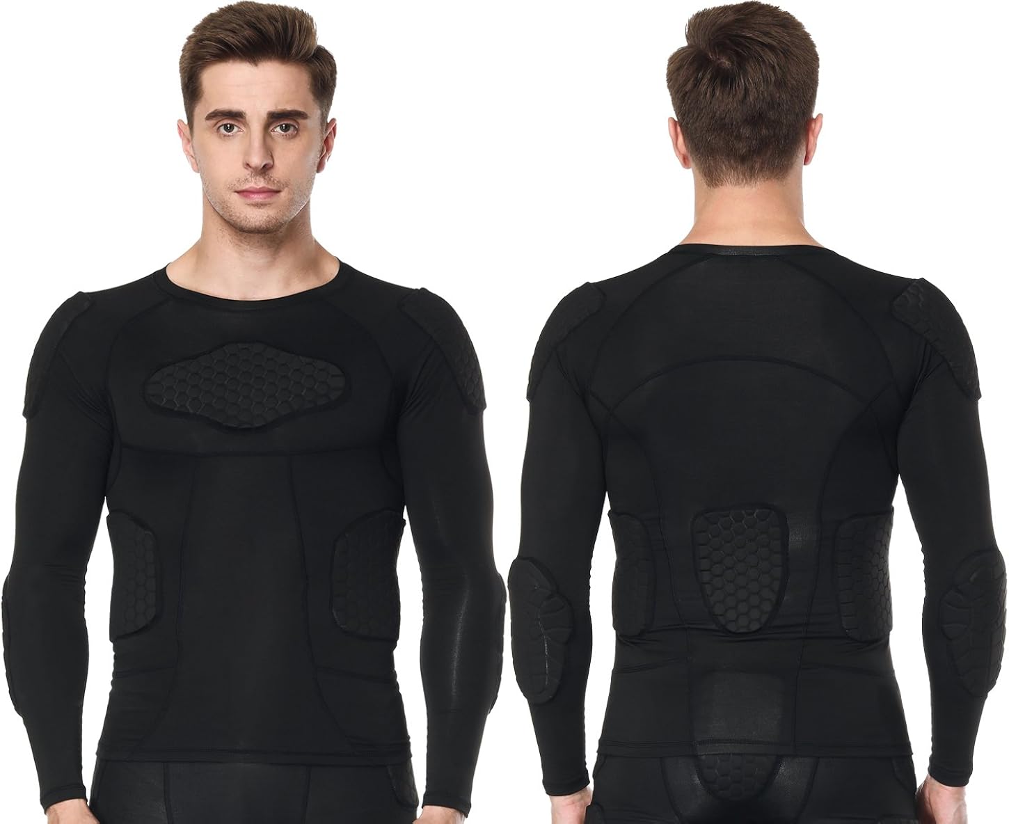 TUOYR Padded Compression Shirt Chest Protector Undershirt for Football Soccer Paintball Shirt : Clothing, Shoes & Jewelry