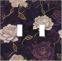 Vista 75 de Placa de pared de doble palanca de 2 cuadrillas con diamantes brillantes con diamantes, bonito ojo fucsia, placa frontal decorativa para dormitorio