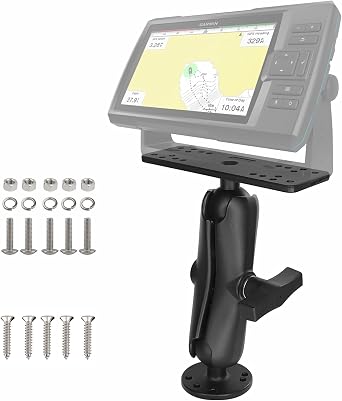 Fish Finder Mount with C Size 1.5 Ball | Marine Aluminum Alloy, Depth Finder Mount for Boat, Compatible with Lowrance Garimin Humminbird