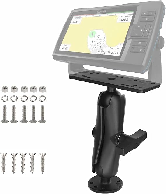 Fish Finder Mount with C Size 1.5'' Ball | Marine Aluminum Alloy, Depth Finder Mount for Boat, Compatible with Lowrance Garimin Humminbird