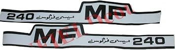 Massey Ferguson 240 Tractor Bonnet Side Decal Emblem Sticker Set