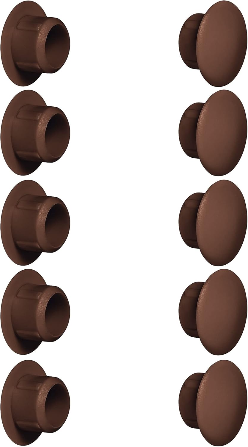 cyclingcolors 10 x Plastic Hole Caps 5 mm to 35 mm Screw Caps White Black Grey Brown Furniture Table Chair Wall (Diameter Hole 15 mm/White RAL 9010)