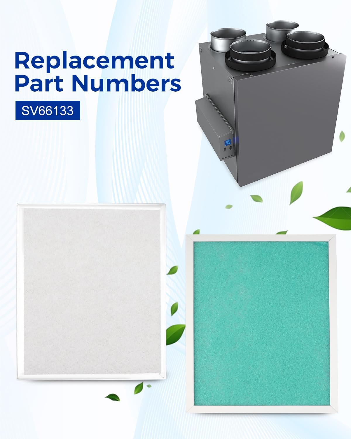 2PCS SV66133 MERV-8 HEPA Filter Fit for Broan Nutone Ventilation Equipment, Fit for Broan AI series B130H65RT B130H65RS B110H65RT B110H65RST B130E65RS B160H65RT