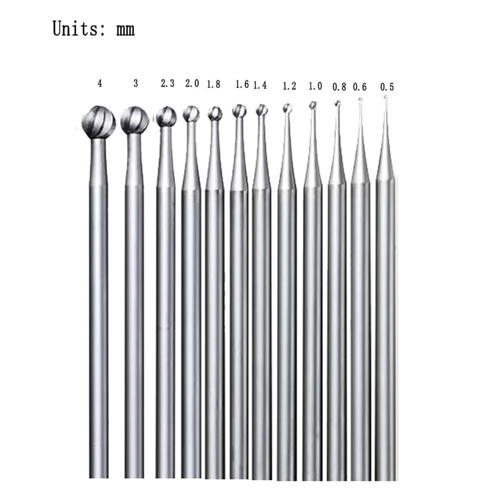 Owaefuqoir 24Pcs Round Shape Ball Burr Set - 3/32Inch Shank Jewelry Making Burs Round Ball Shape Engraving Bits - Image 3