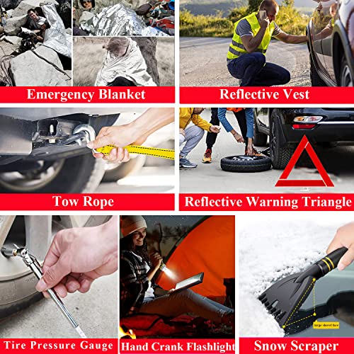 Lcbnhpy Roadside Emergency Car Kit with Jumper Cables, Auto Winter Safety Tool Kit for Men Woman New Drivers - Thumbnail 6