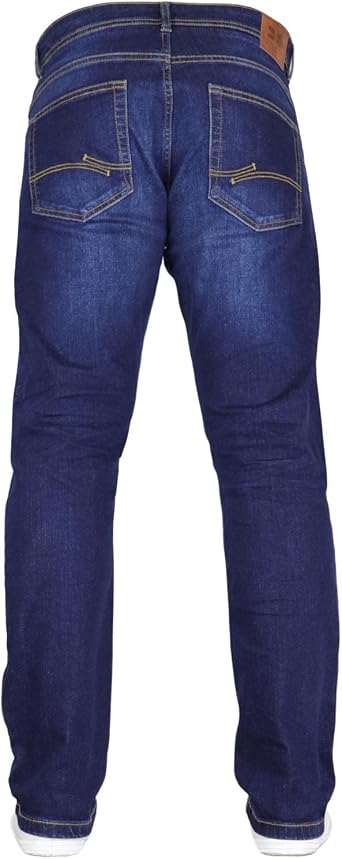 Crosshatch Mens Stretch Straight Leg Classic Regular Fit Basic Denim Jeans, 5 Pocket, Zipper, Solid, 30, 32 or 34 inches