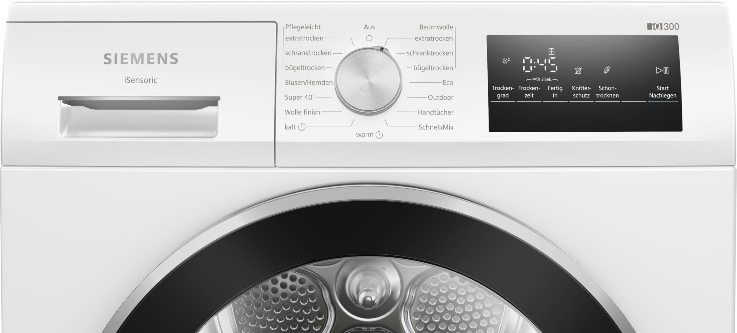 Siemens iQ300 Wärmepumpentrockner 8 kg autoDry WT45HV0EM | Schonend trocknen mit autoDry, super40-Programm, easyClean Filter für schnelle Pflege, großes LED Display für beste Übersicht