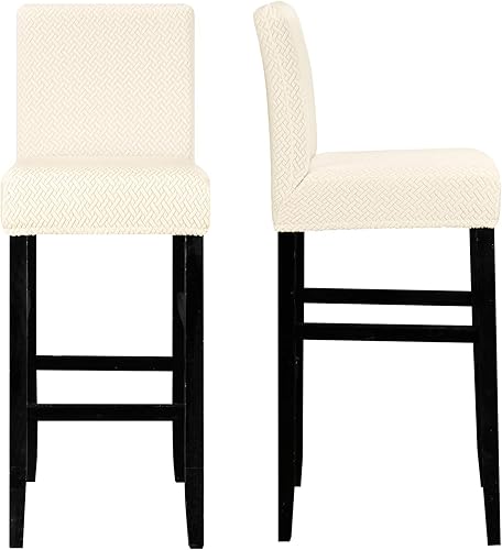 Miniatura 2 de Lellen Juego de 4 fundas reutilizables para silla de taburete de pub (2786-crema)