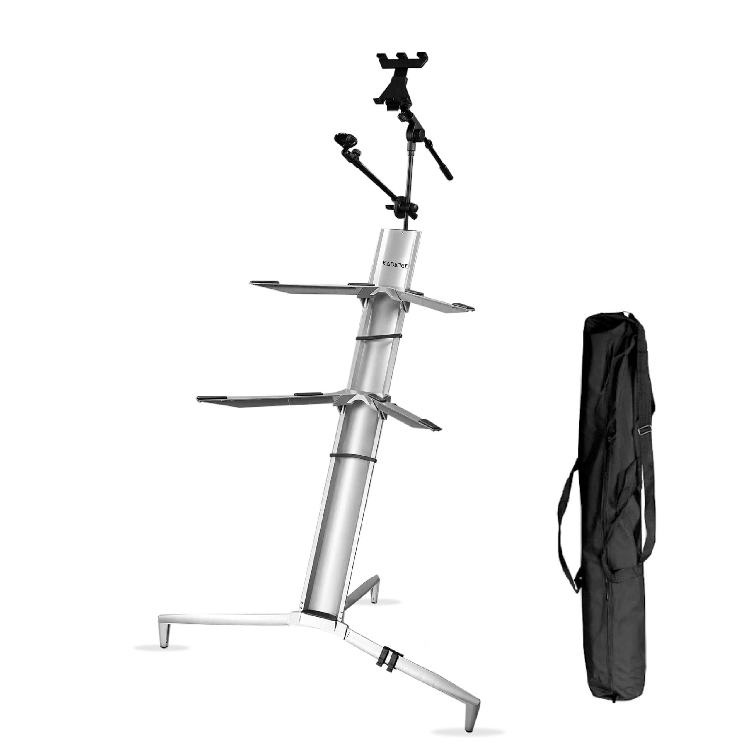 Kadence Tower Keyboard 2 tier Stand with i pad and mic stand along with carry bag suitable for Digital Turntable, DJ Audio Gear, Studio Synthesizers-picture-20