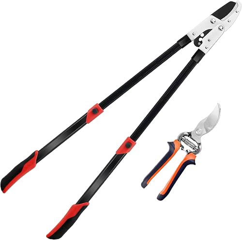 YRTSH Loppers Branch Cutter Heavy Duty Tree Trimmer, Extendable 28-41'' Tree Pruner with Compound Action, Tree Cutter with 2 Inch Clean Cut Capacity Chop Thick Branches Effortlessly