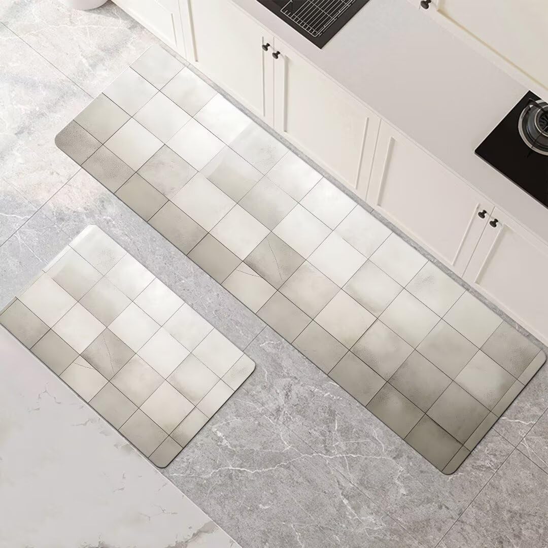 Alfombra cocina lavable para pasillo, comedor y lavandería en color gris moderno