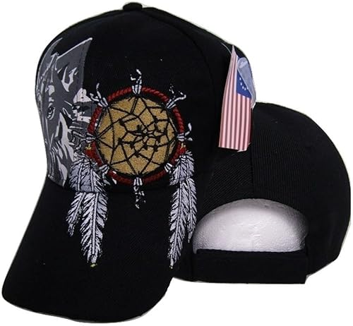 Native Pride American Dreamcatcher Wolf Shadow Indio Gorra bordada