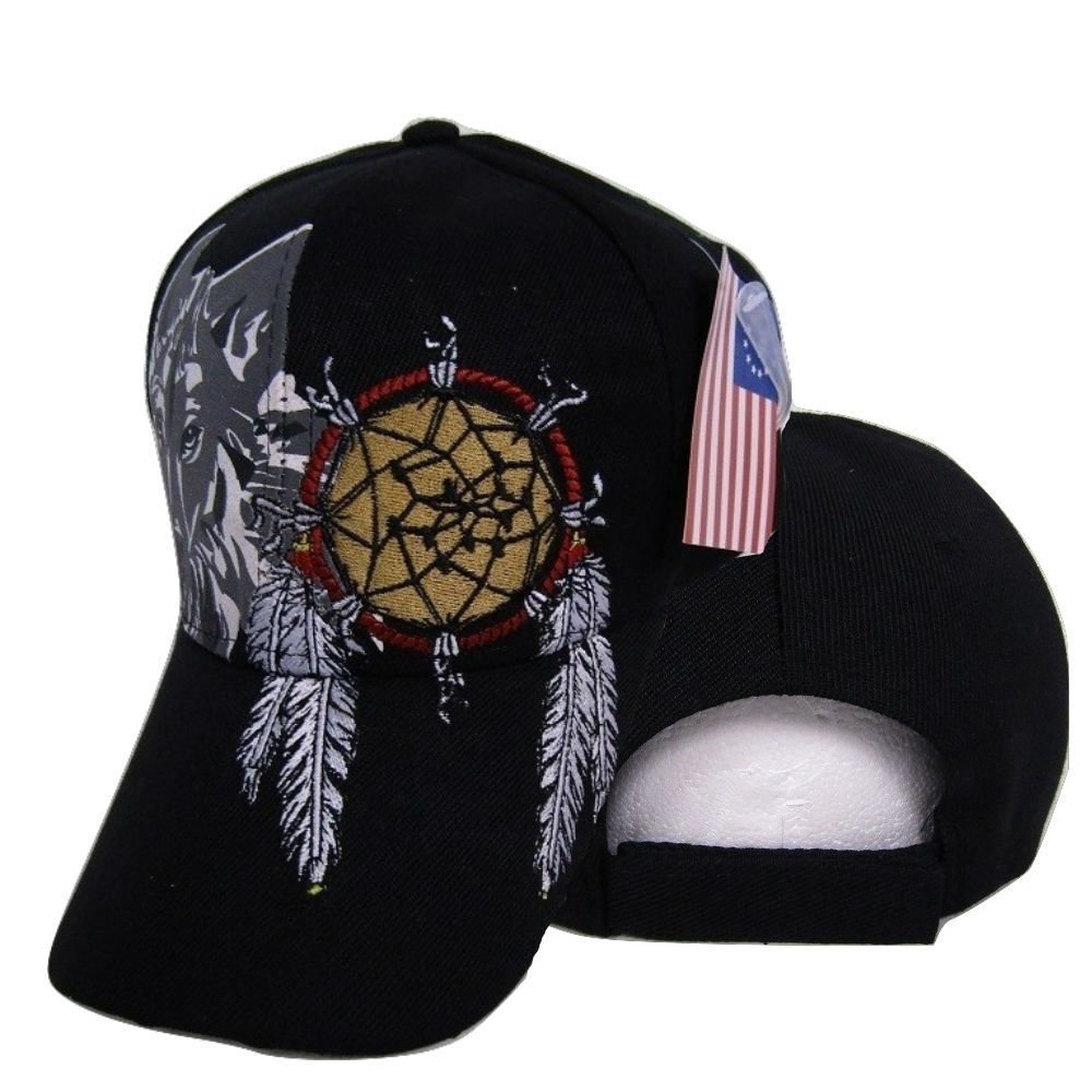 AES Native Pride American Dream Catcher Wolf Shadow Indian Embroidered Cap Hat