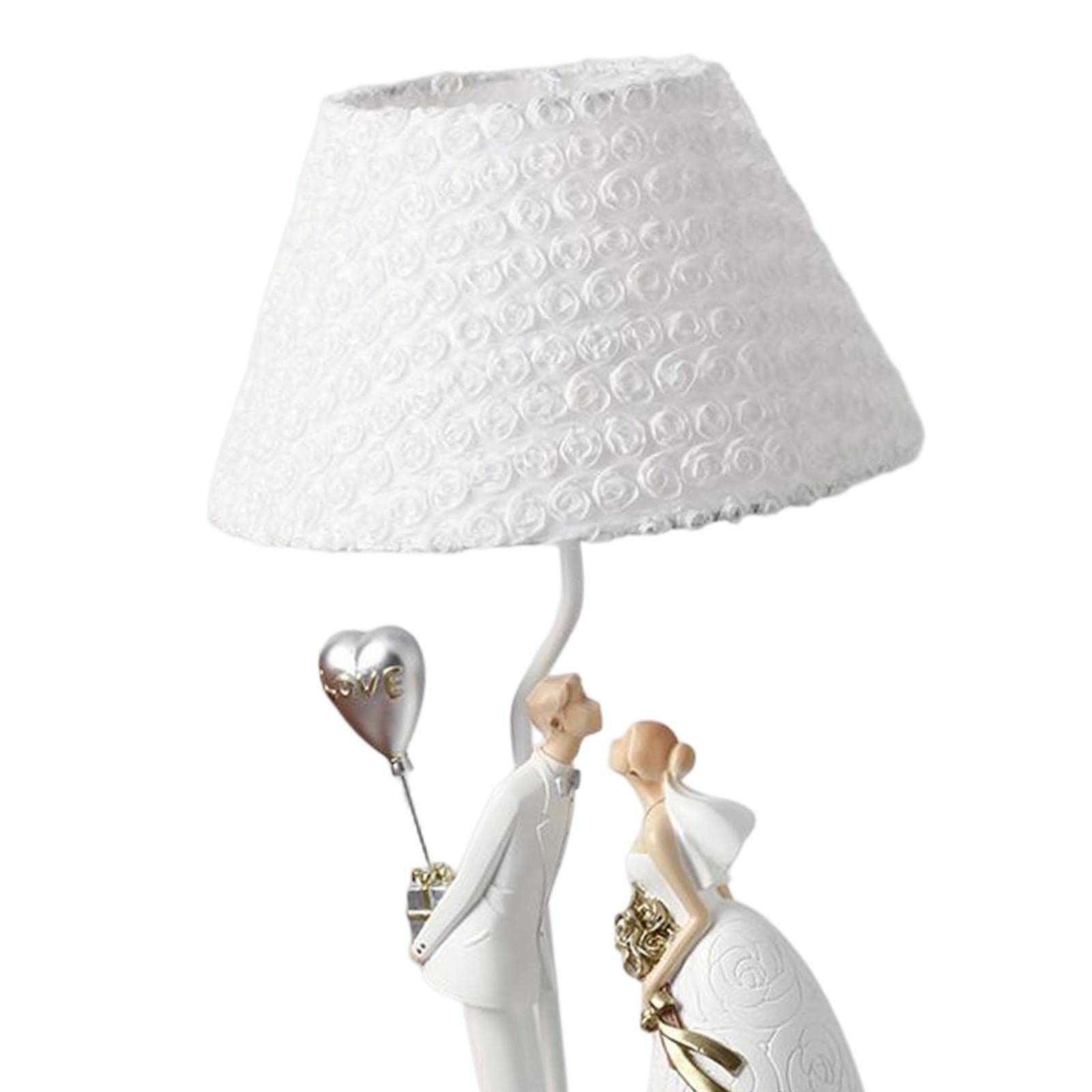 SAZ DEKOR Tabletop Resin Lovers Couple Ornament Bedroom Table Lamp USB Light Modern with Balloon