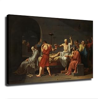 ZcerA The Death of Socrates Poster Decorative Painting Print Modern Home Bedroom Living Room Decoration Canvas Wall Art Aesthetic (Unframed,08×12inch)