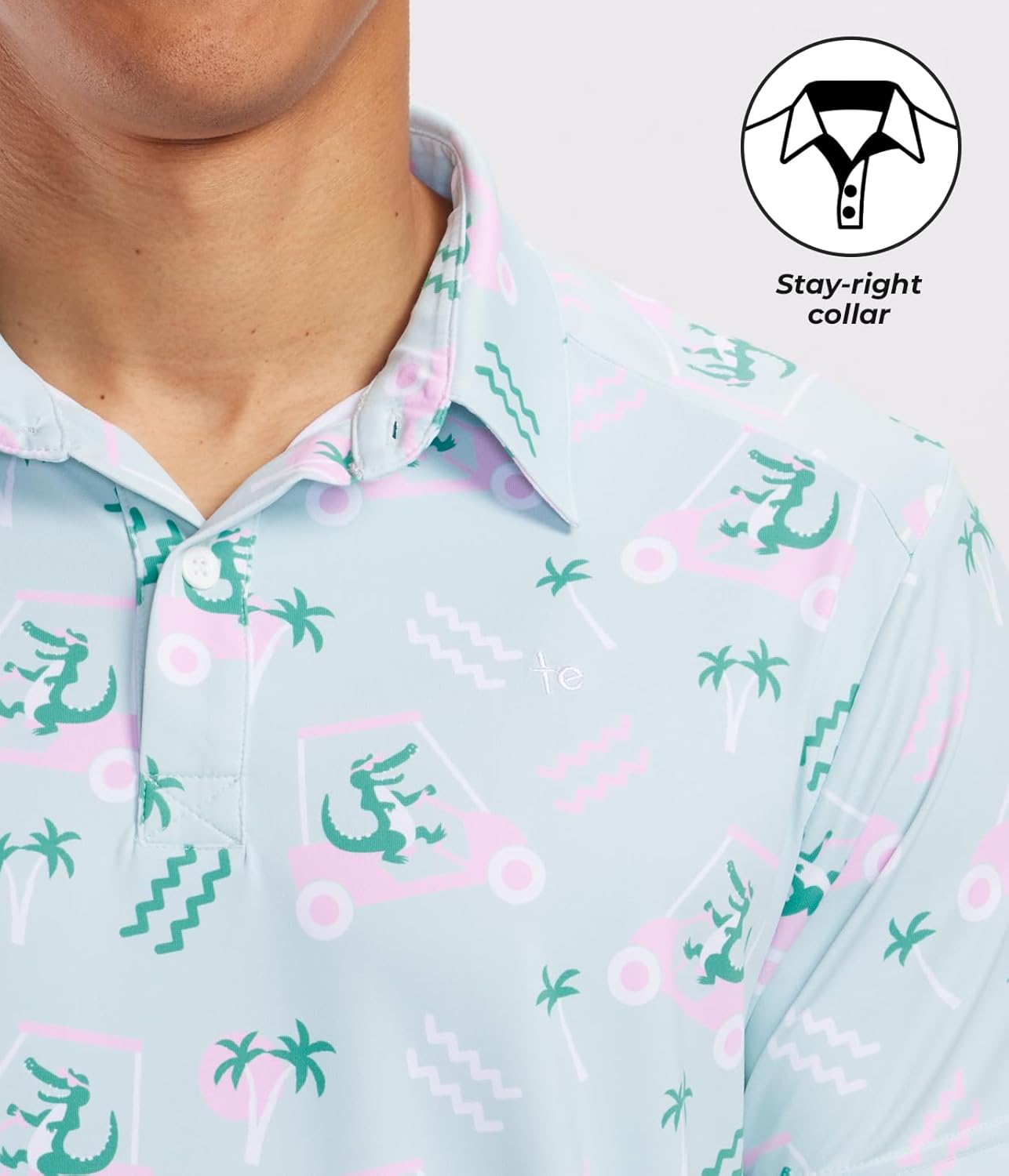 Tipsy Elves Men’s Golf Polo Shirt - Moisture Wicking, Stretch Fabric, Athletic Fit - Performance Polo