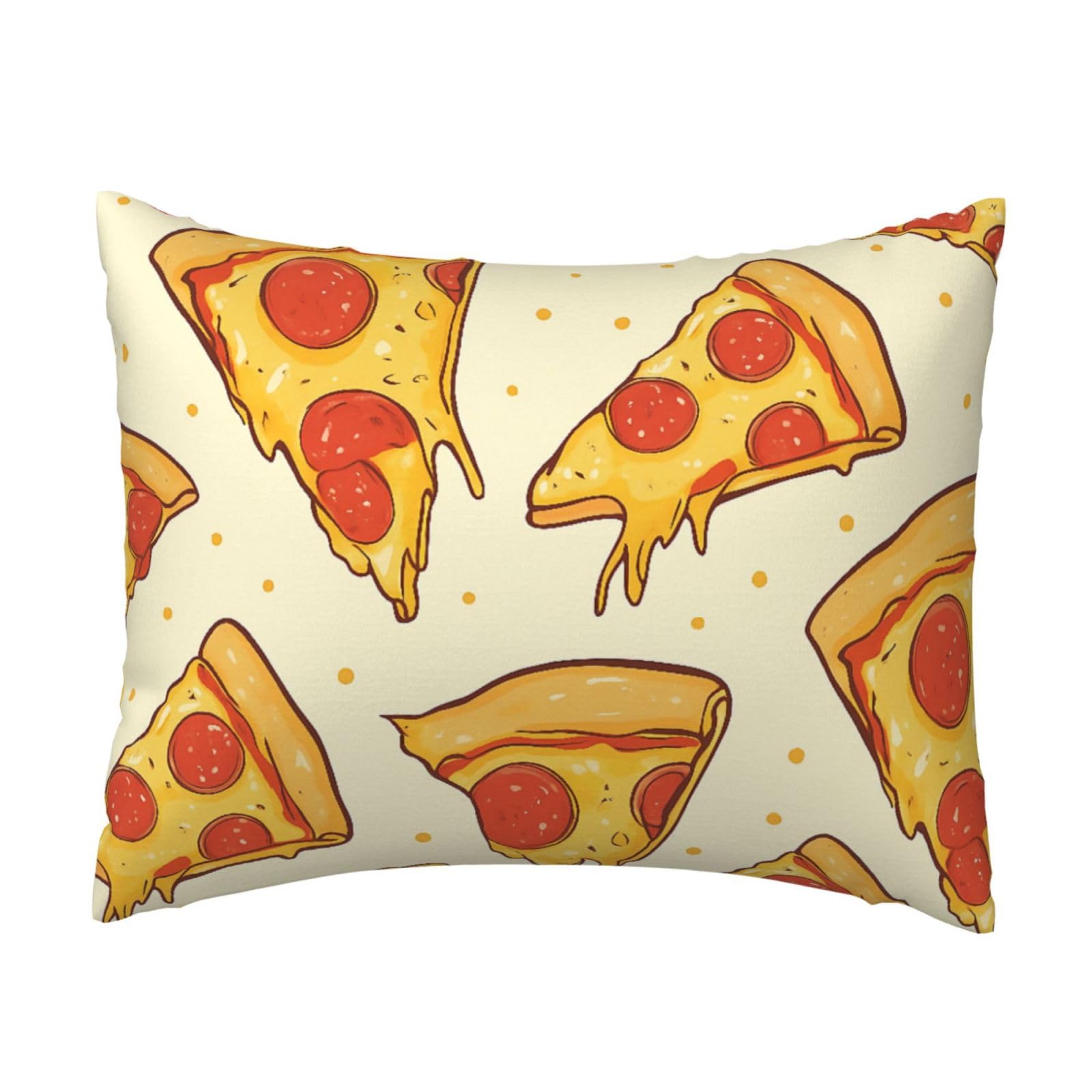 Tasty Pizza Pillowcase Soft Plush with Zipper Decorative Pillowcovers 16x20 in